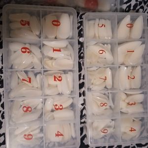 Full well nail tips press on coffin and stiletto